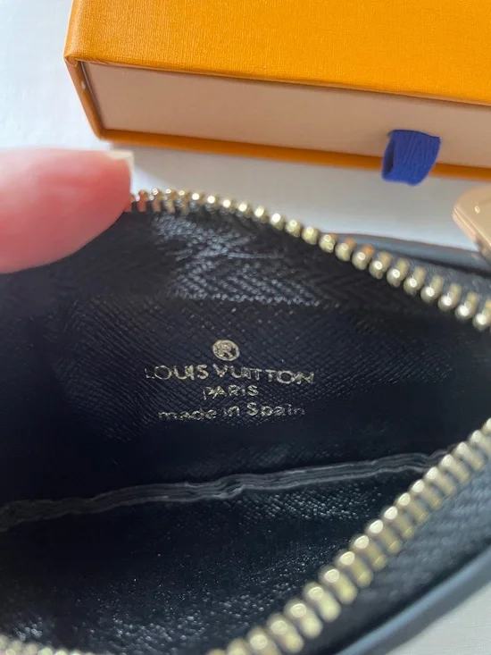 Louis Vuitton Monogram Canvas Key Pouch Coin Purse Pochette Cles Black - Picture 8 of 12